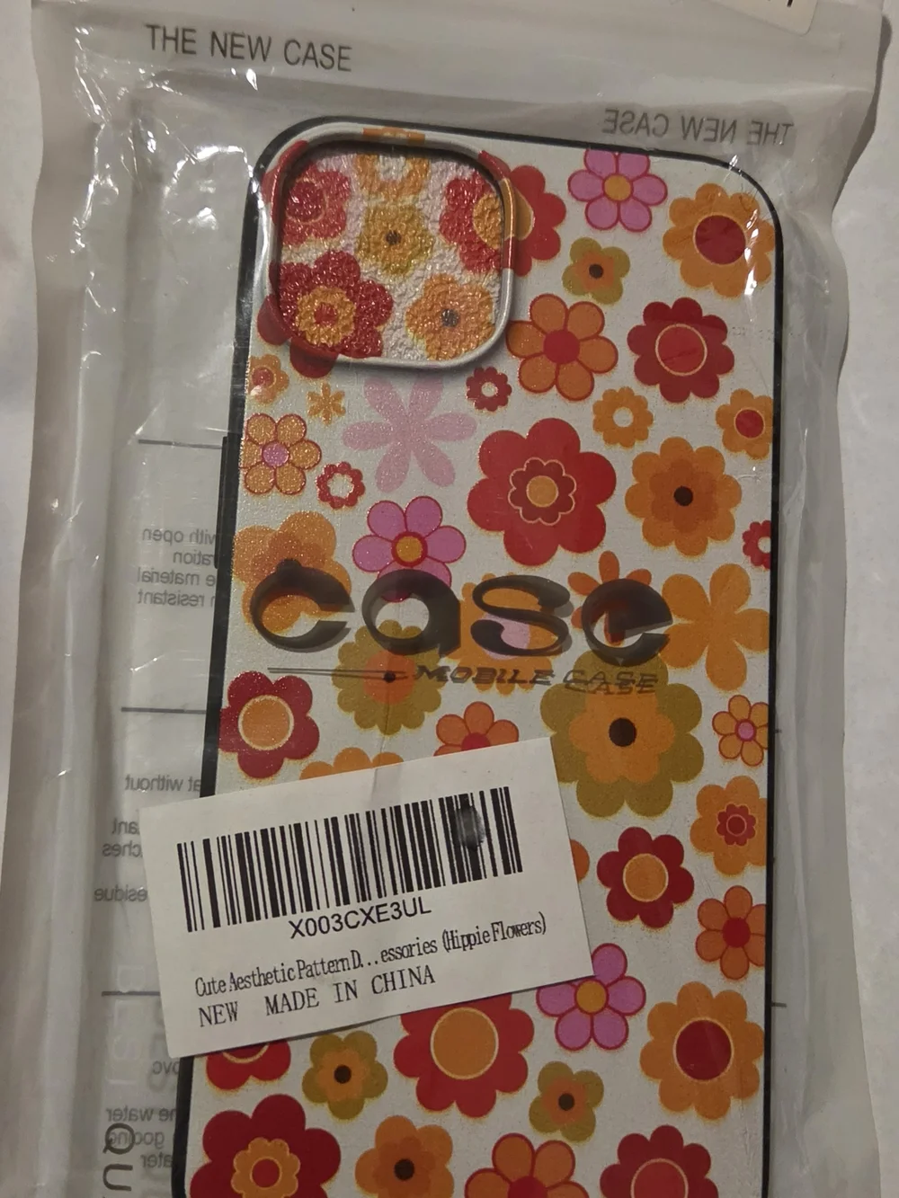 Floral Pattern iPhone 14 Phone Case - Orange & Pink Flowers